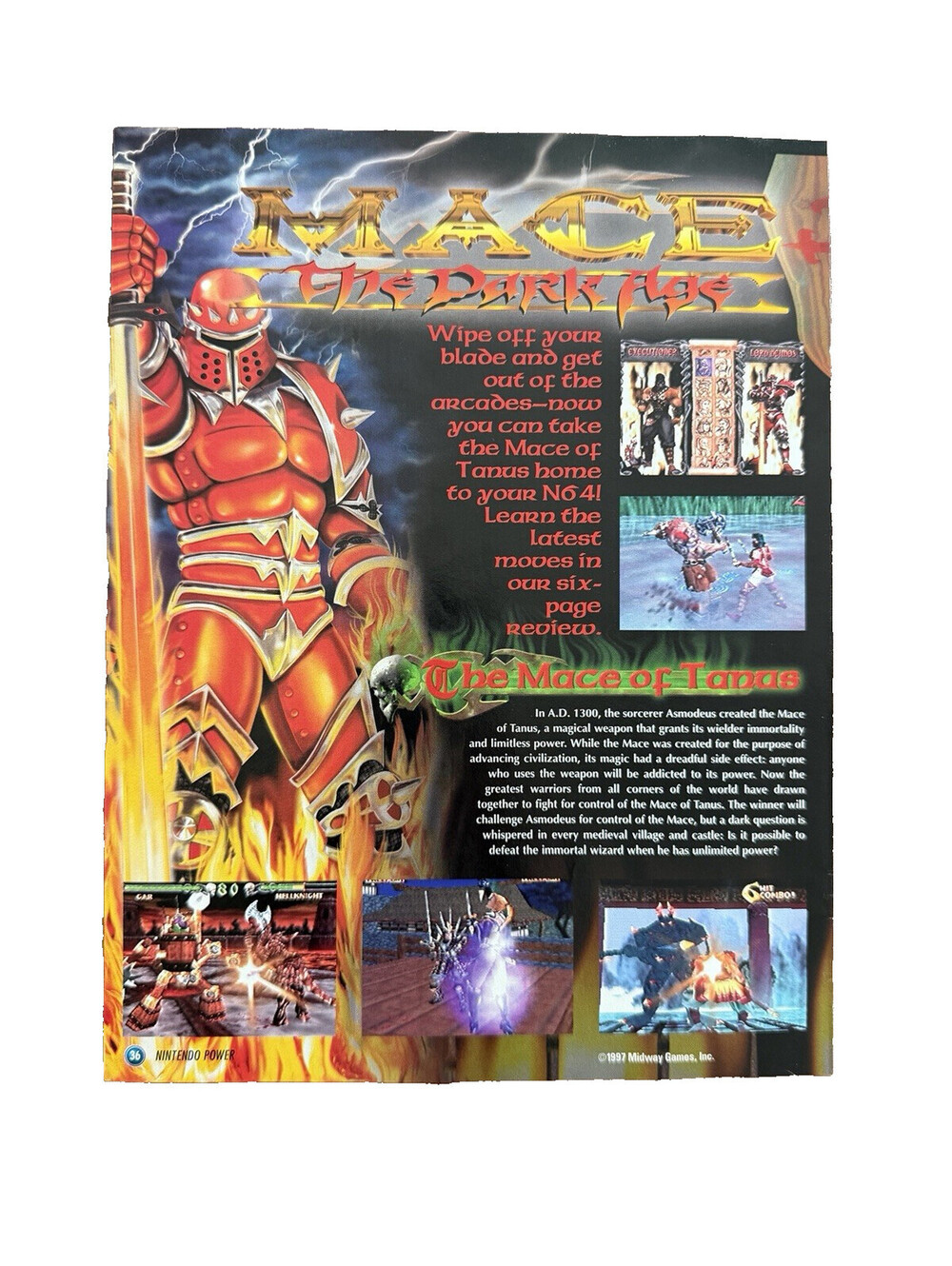 Mace The Dark Age Nintendo N64 Print Ad Promo Art Retro Gaming Midway
